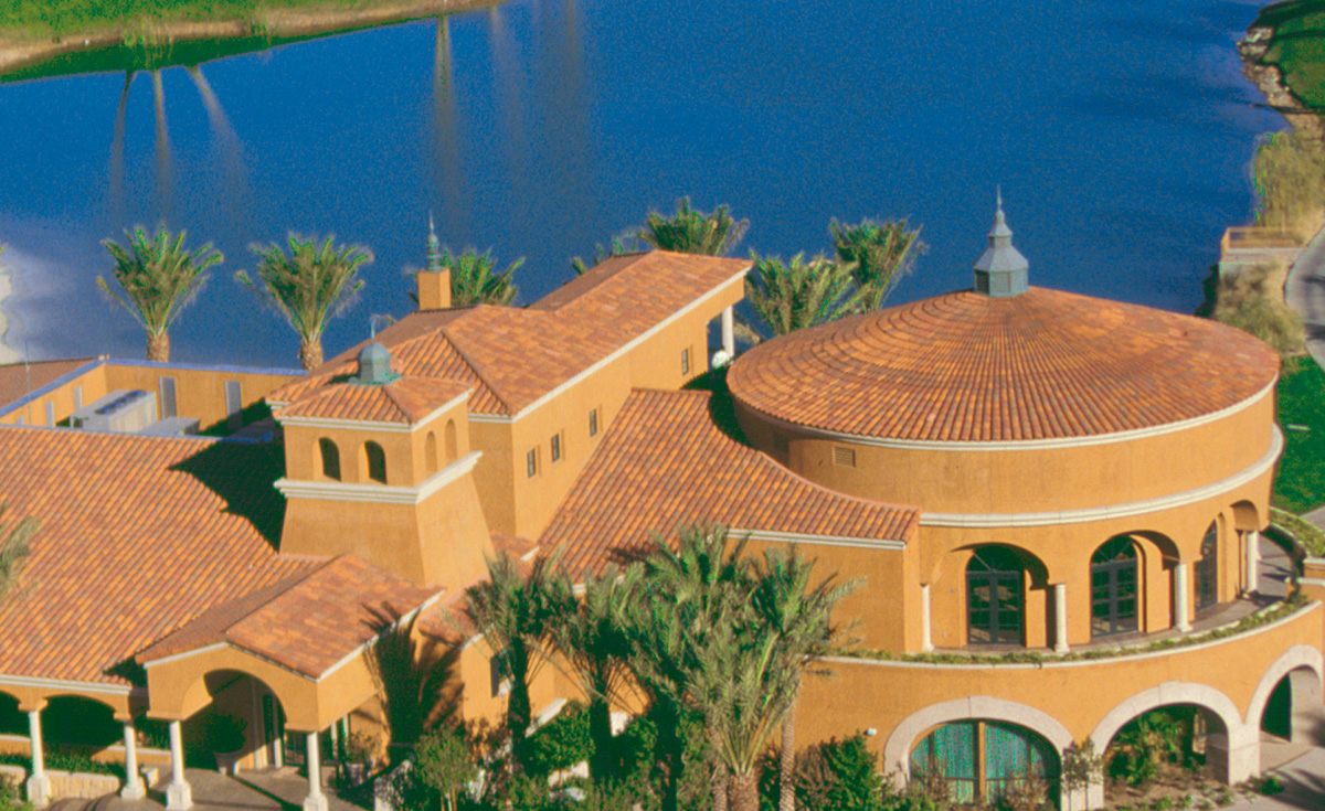 360 degrees turret tile in B301 old mission blend on club house at lake Las Vegas, Nevada