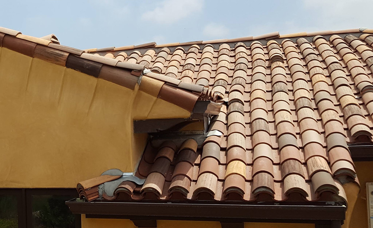 Classic tapered mission clay roof tile in various custom colors on home in Camarillo, CA