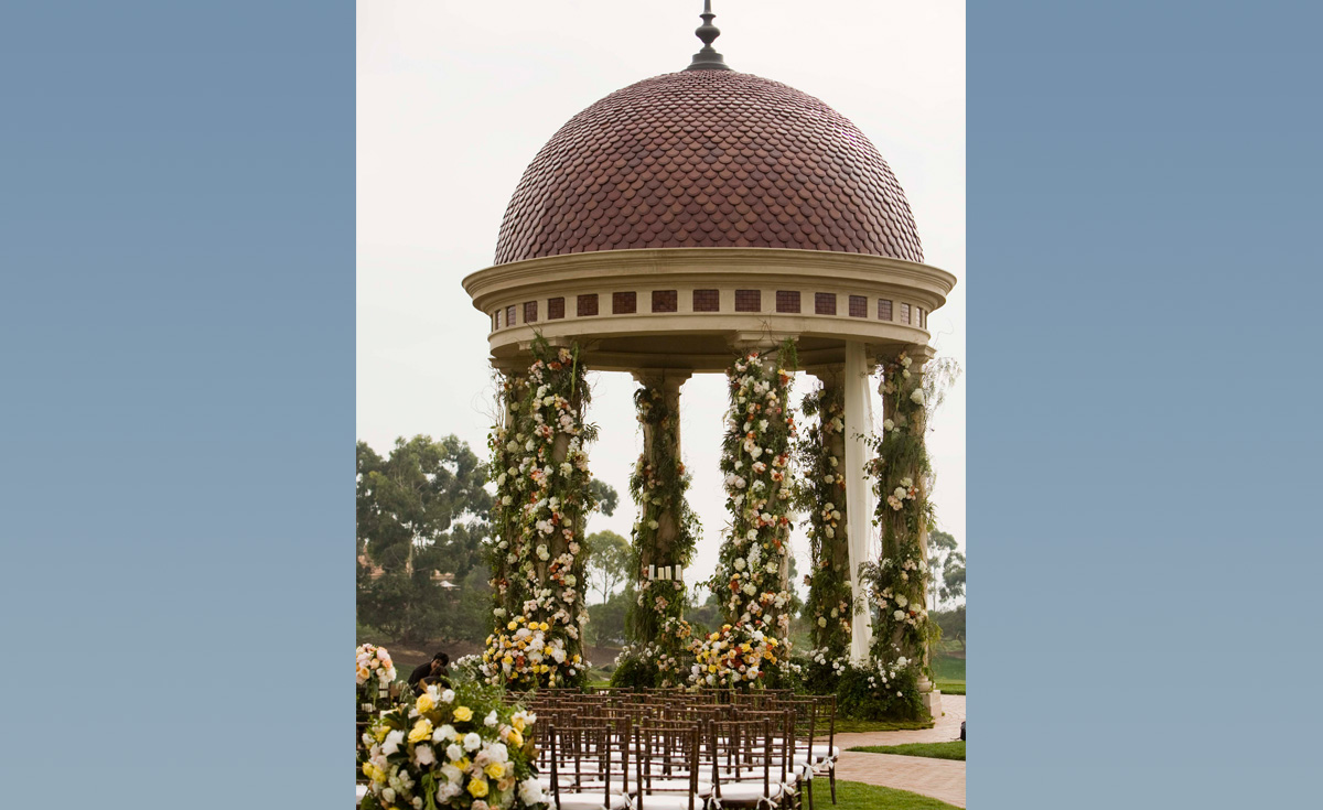 Pelican Hill Wedding Rotunda specialty fish scale clay roof tile for dome