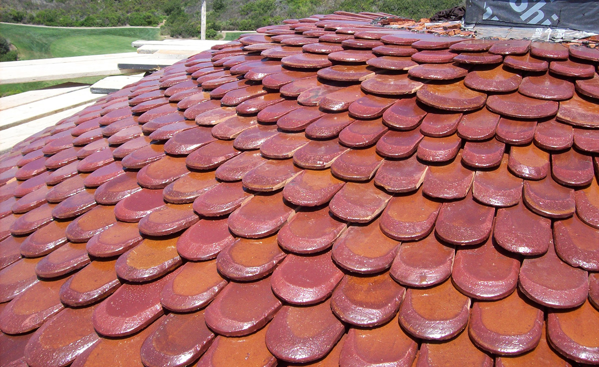 Pelican Hill Wedding Rotunda specialty fish scale clay roof tile for dome