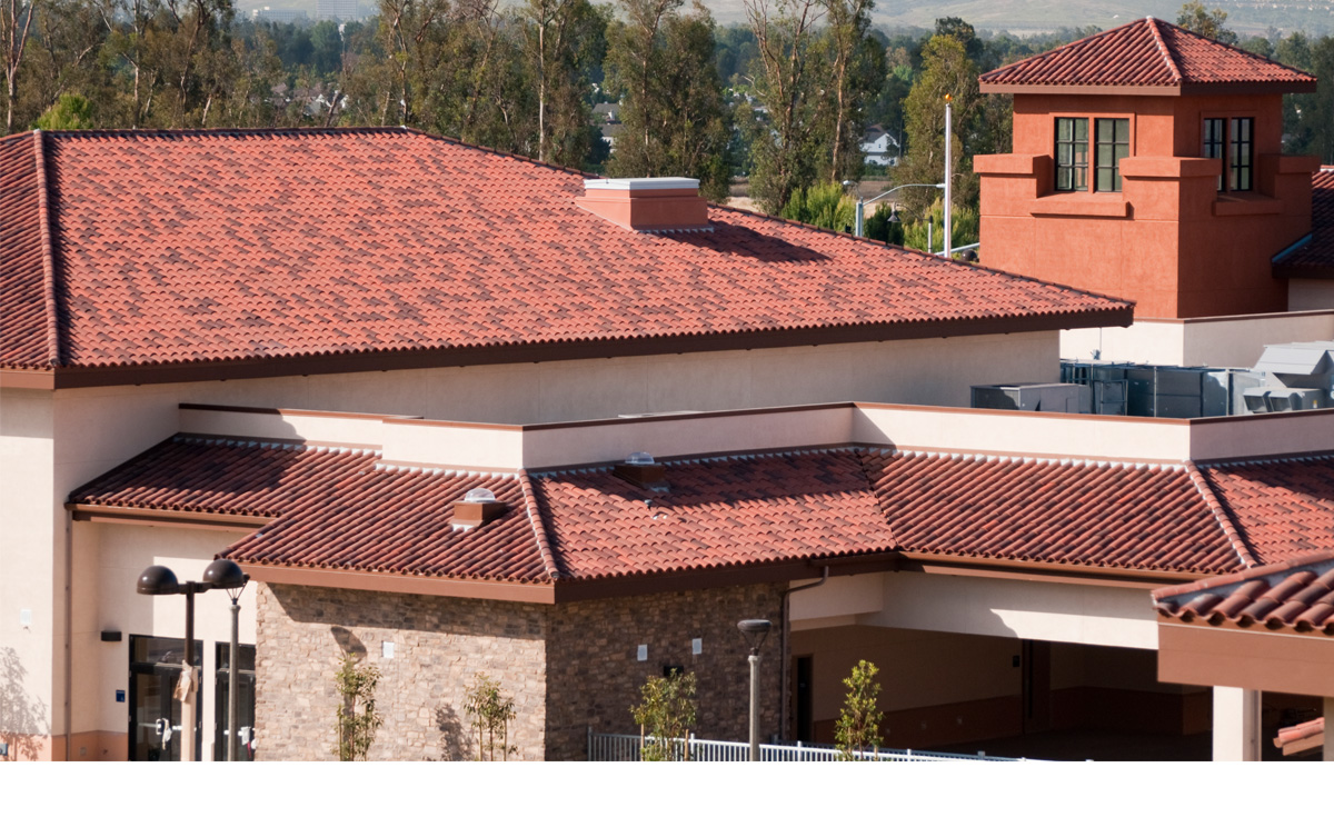 detail of finished roof with Polyset AH-160 application on Orchard Hills K-8 School, Irvine, CA