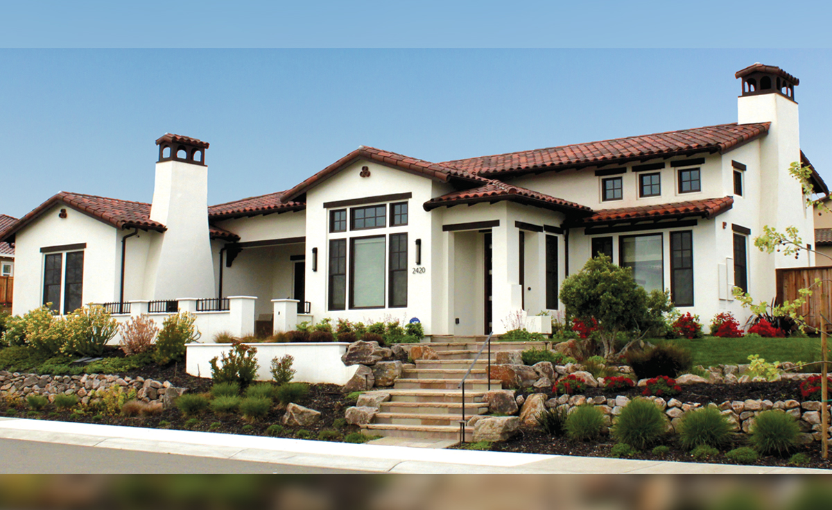 Classic "S" Mission Clay Roof Tile in B330-R Old Santa Barbara Blend - Residence in Northern California