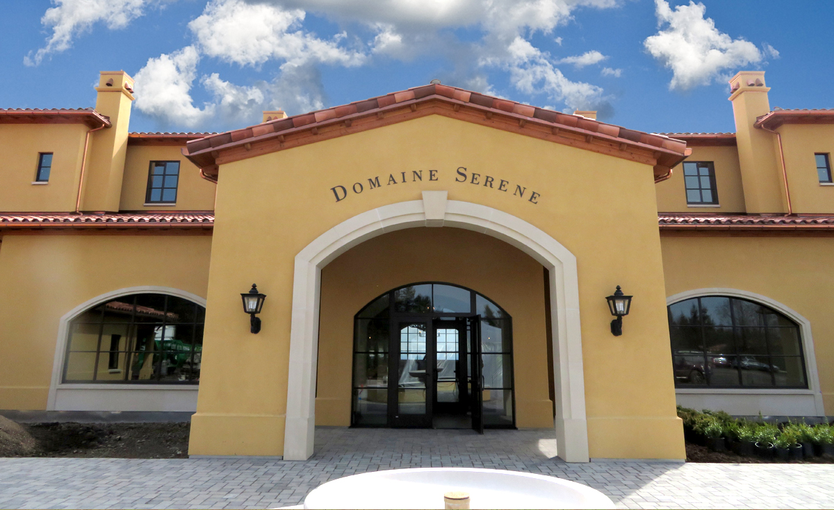 Corona Tapered Mission clay roof tile in custom blend on Domaine Serene Winery in Dayton Oregon