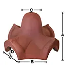 Terminal Four Forked Ridge with Nose (4 Way Finial for Gothic Hip)