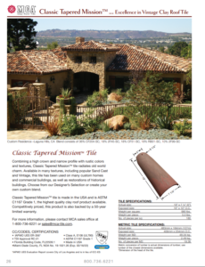 Classic Tapered Product Data Sheet