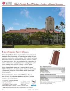 8 in Straight Barrel Product Data Sheet