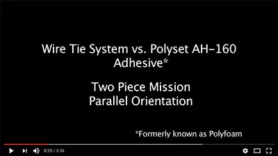 Polyset AH-160 Adhesive vs Wire Tie System Seismic Tests – Two Piece Parallel Orientation